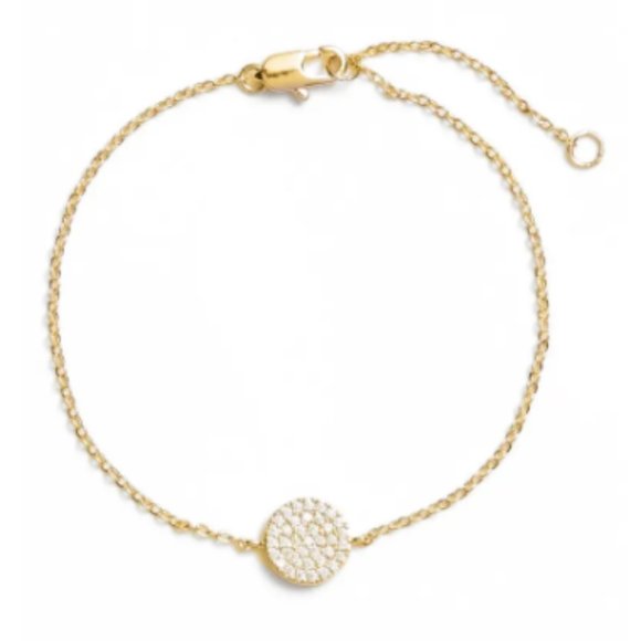 Jewelry - Gold Pavé Disc Bracelet NWOT